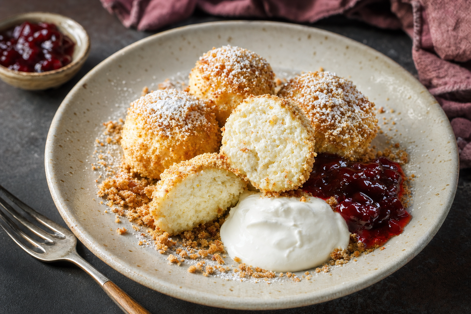 Topfenknödel (Túrógombóc)